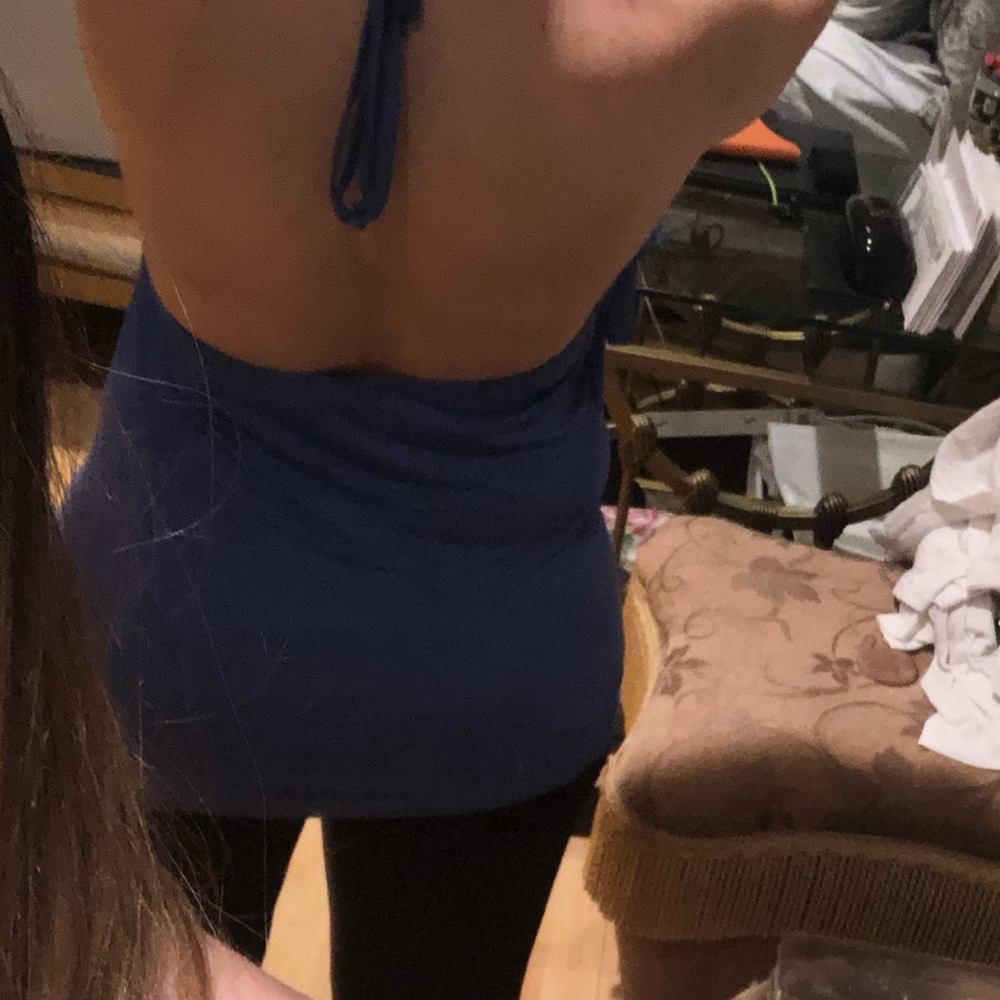 Forever21 Blue Ruffle Halter Top Size XS - Picture 2 of 2